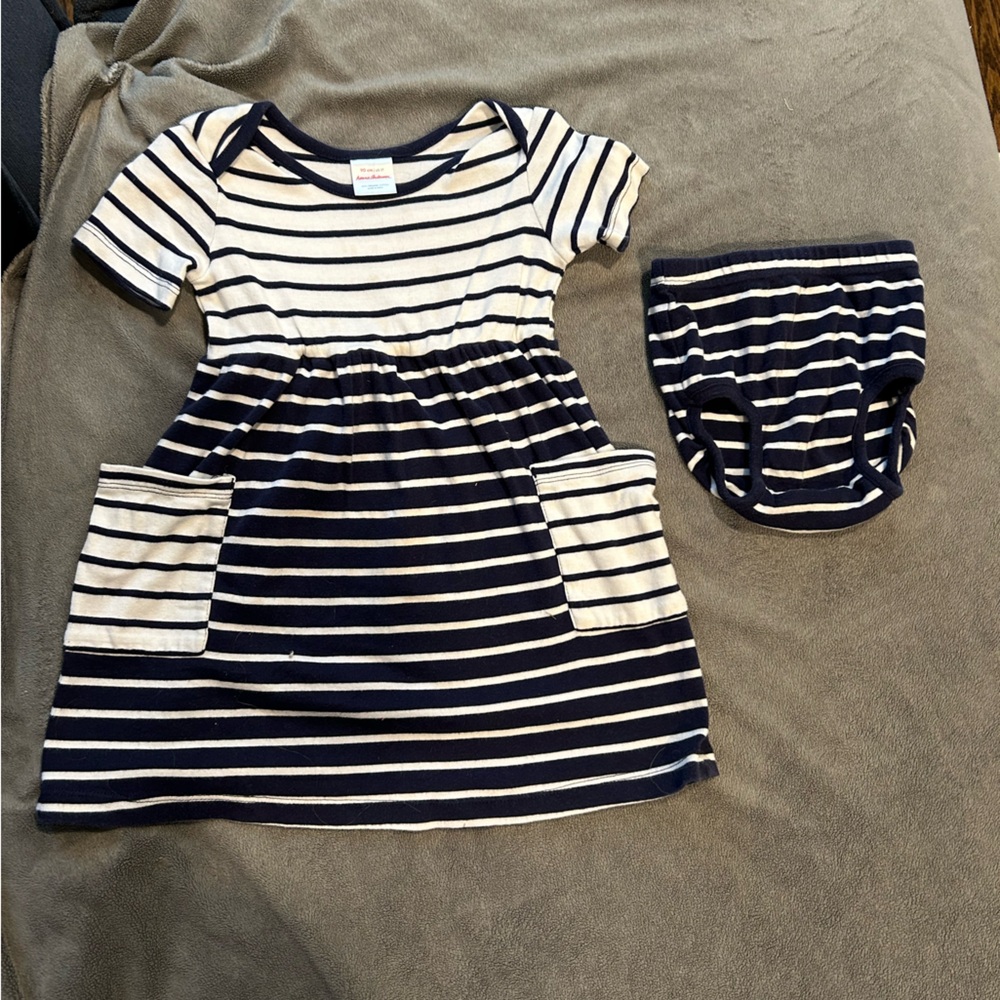 Navy and White Dress with Bloomers